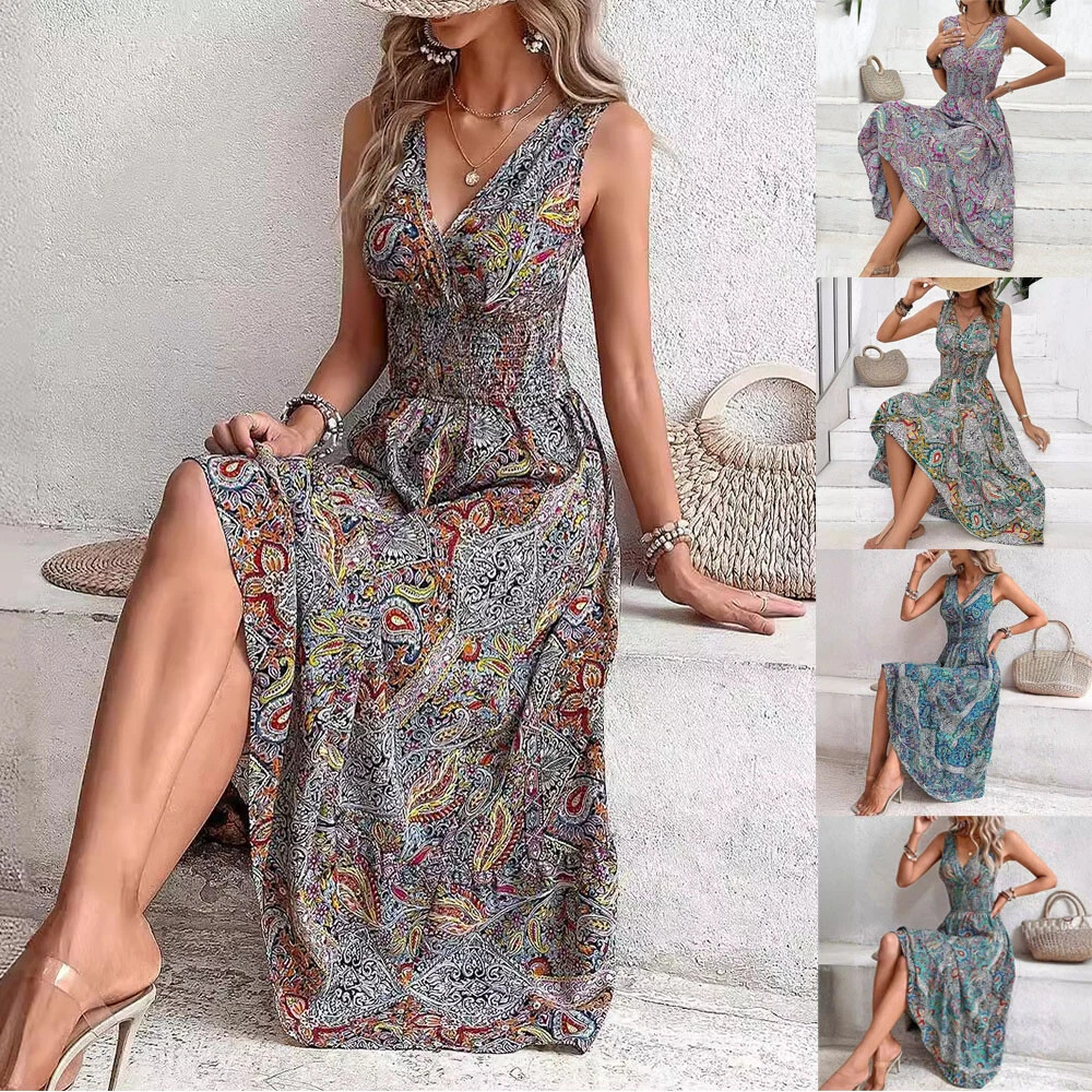 Abi da sera con scollo a V manica corta arancione Flowr va