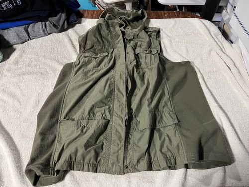CJ BANKS Hooded Pocketed Button & Zip Up Vest 3XL