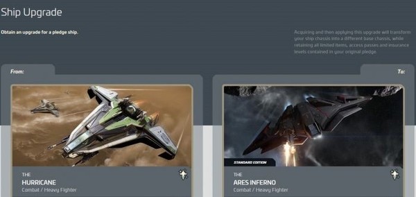 Star Citizen - Hurricane to Ares Inferno Upgrade (CCU)