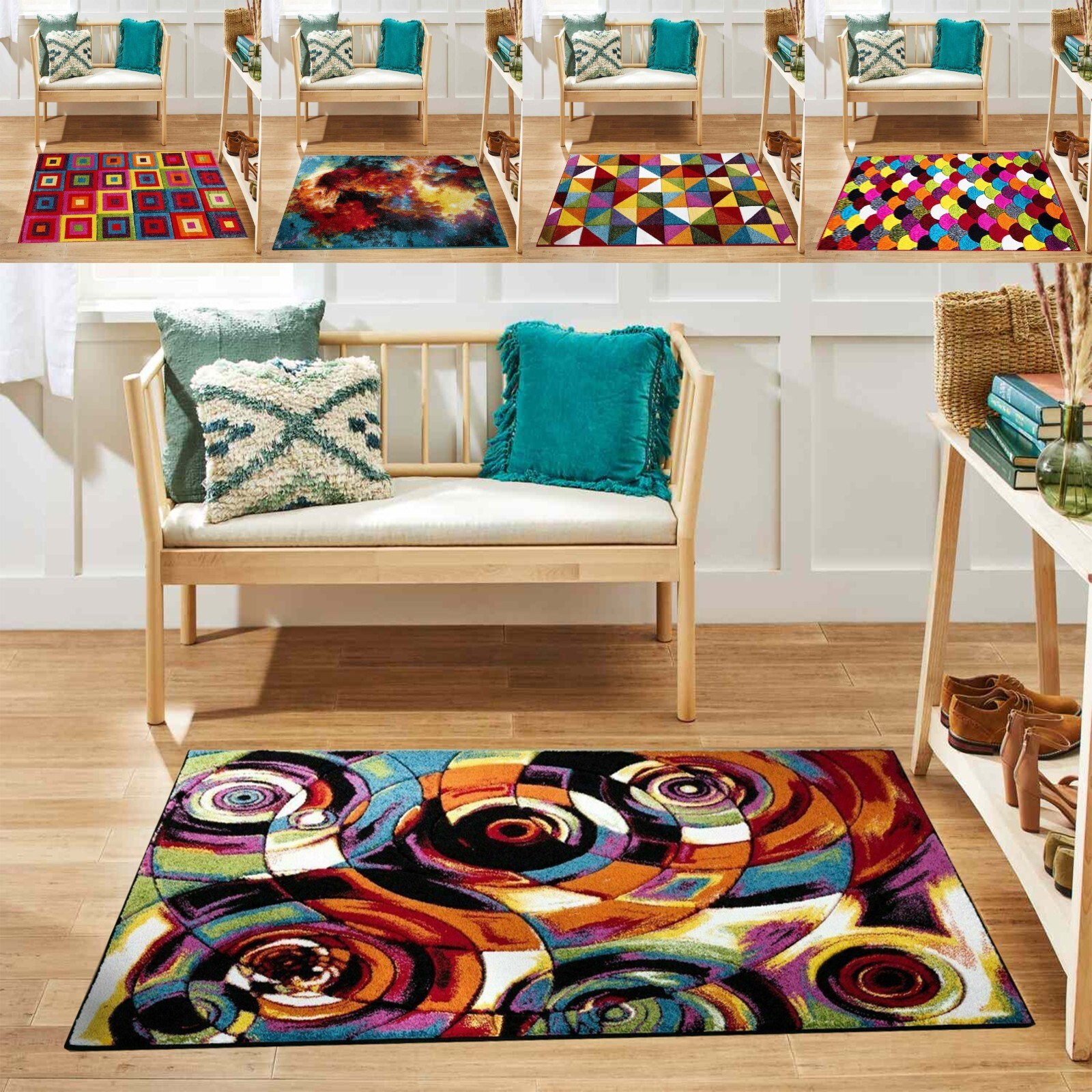 Alfombra multicolor tallada a mano alfombra de piso grande alfombra de corredor pasillo dormitorio