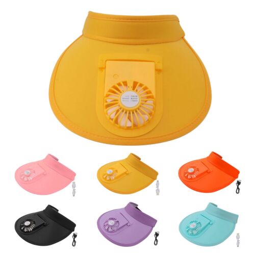 HG Fan Hat Women Kids Large Area Sun Protection 3 Gear Wind Speed USB - Afbeelding 1 van 28