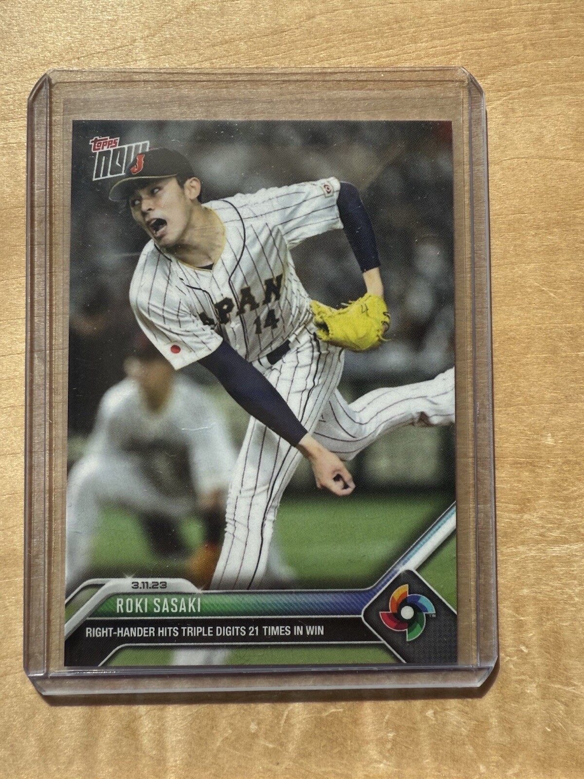 2023 Topps NOW WORLD BB CLASSIC WBC-19 ROKI SASAKI 102 MPH TEAM JAPAN ROOKIE