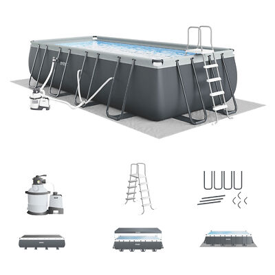Intex Ultra XTR Rectangular Outdoor Swimming Pool Set with Pump