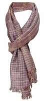 Tigertie Designer Schal Bordeviolett Braun Blau Grau Gemustert - Gr. 180 X 50 Cm
