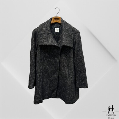 Cinzia Rocca Due Wool Blend Charcoal Black Peacoat Jacket US 4 IT 40 UK 8