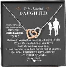 Father Daughter Gifts - Sterling Silver Daughter Necklace Daughter Gifts Birthda