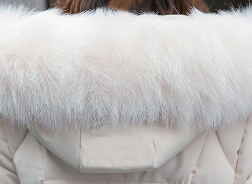 Damen Kunstfell Kapuze Lang Winter Warm Mantel Reißverschluss Taschen Parka Baumwolle Daunen - Bild 19 von 25