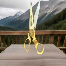 Shalimar Brand Tailor Scissor 10" Inches kaandaar Brass Handle Textile  Leather