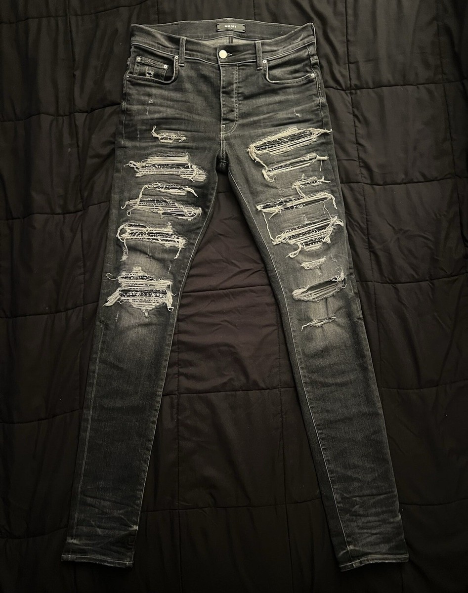 AMIRI BANDANA THRASH JEAN アミリ　スラッシャーデニム AMIRI BANDANA THRASH JEAN アミリ スラッシャーデニム