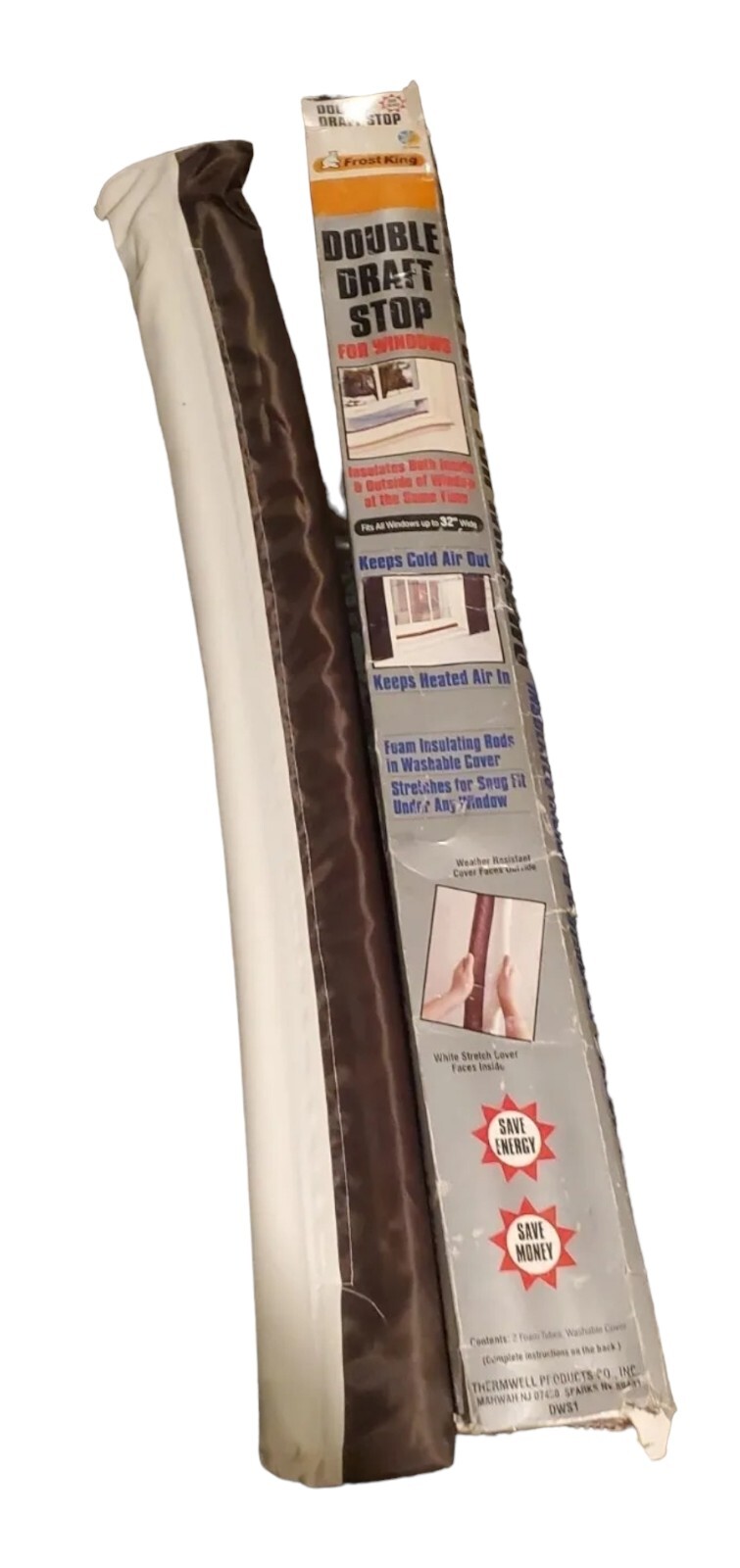 Frost King DDS1 Double Draft Stop For Doors And Windows Brown and white