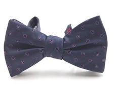 $100 Alfani Men Gray White Check Suit Wedding Bow Tie Classic Adjustable Bowtie