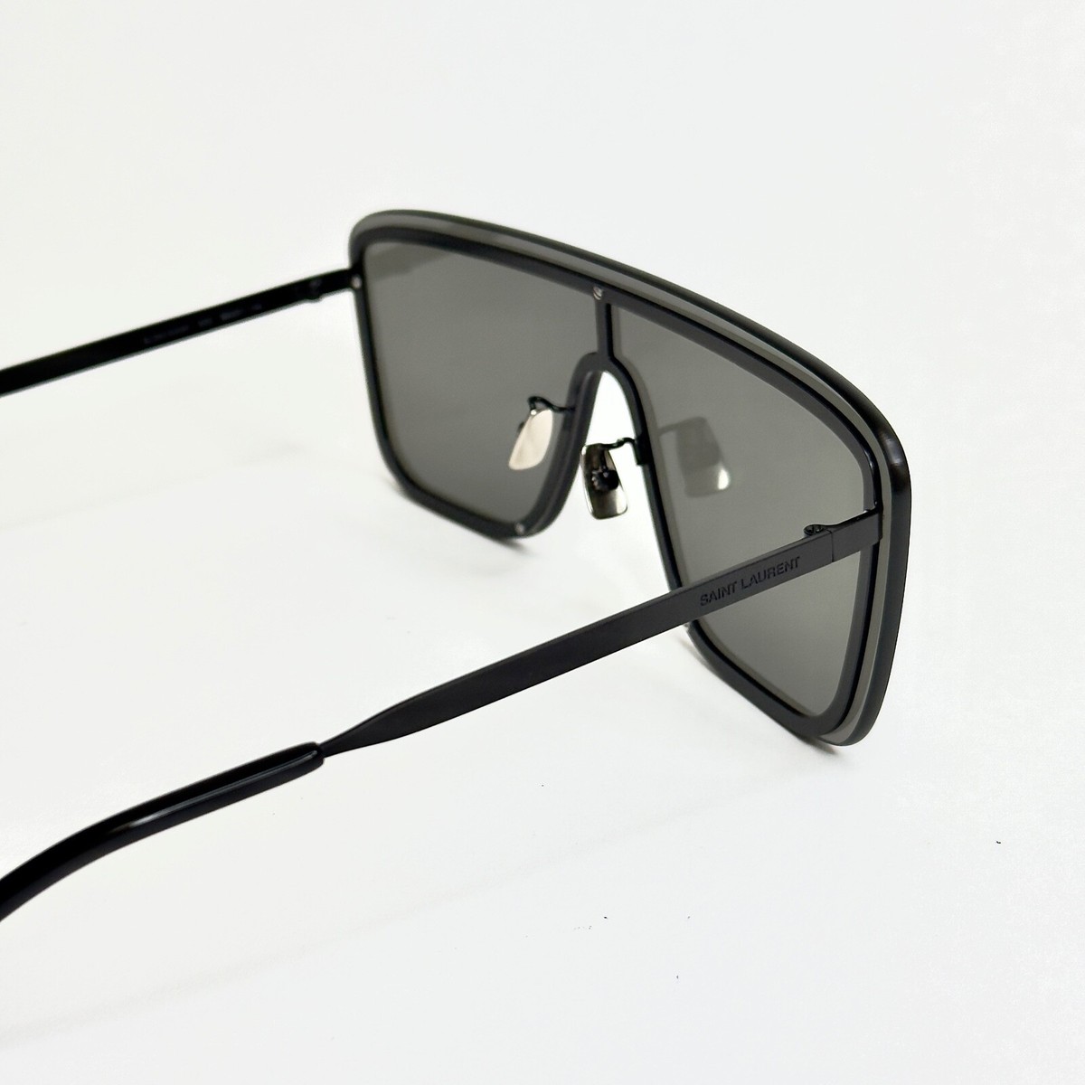SAINT LAURENT 364 MASK YSL SL364 003 Black Silver Mirror Unisex