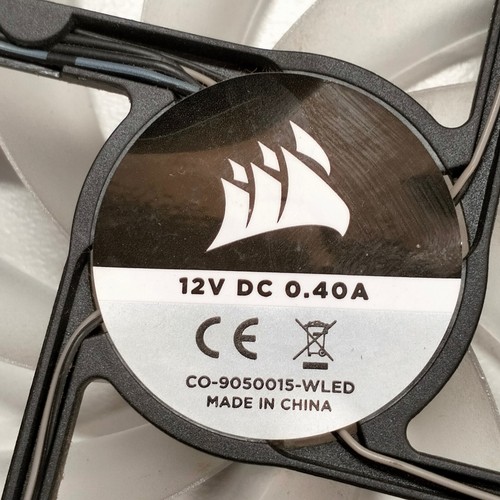 Corsair Air AF120 120mm LED White Case Fan 3-Pin 12V 0.4A CO-9050015-WLED - Photo 3/8