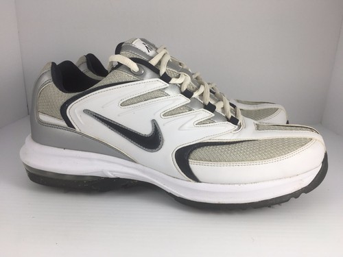 Nike Air Max Edge Men US 8 White + Navy Golf Shoes Cleats J27 | eBay