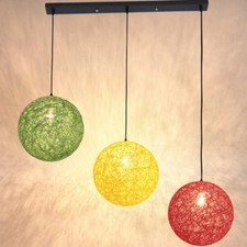 Round Woven Rattan Vine Ball Pendant Lampshade Ceiling Light Lamp Cover Decor