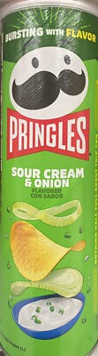 Pringles SOUR CREAM & ONION Flavored Potato Chips Crisps  5.5 oz Can NEW SEALED