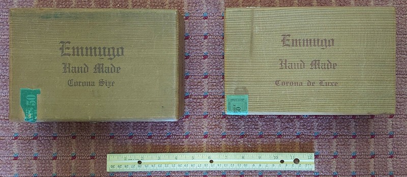 Vintage rare "Emmugo" hand-made corona box-jointed cigar boxes