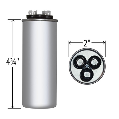 60 + 10 uf MFD 370 440 VAC Round Dual Capacitor 12796 Replaces C36010R C46010R - Picture 3 of 5