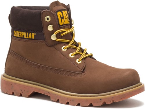 Cat Footwear Womens E COLORADO Slip Resisrtant Work Casual Boots Leather Brown - 第 1/6 張圖片