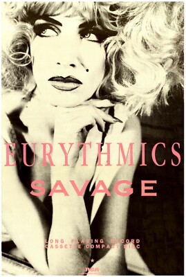 EURYTHMICS SAVAGE ALBUM Record Store Promo Poster Annie Lennox reproduction