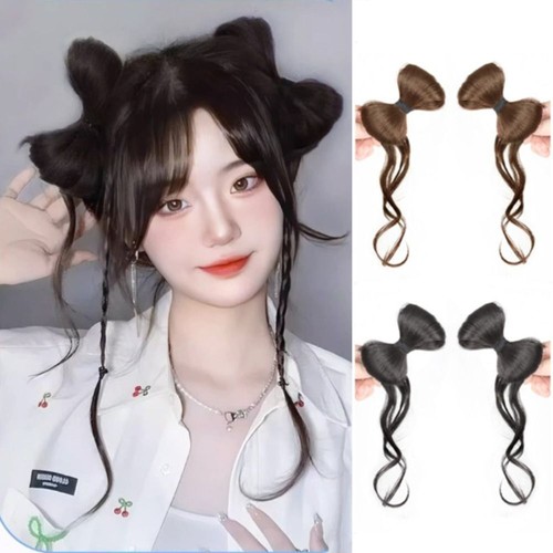 2Pcs Hair Extension Messy Updo Hairpiece Korean Style Curly Chignon