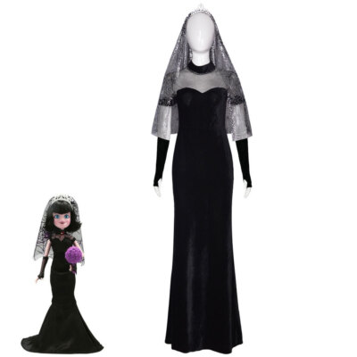Cosplay Hotel Transylvania 4 Mavis Hochzeitskleid Halloween Karneval Anzüge
