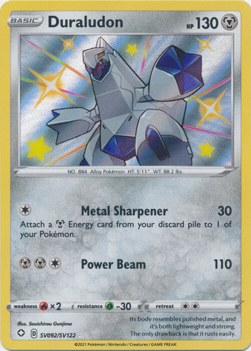 Duraludon (Shiny) - SV092/SV122 Ultra Rare Shining Fates NM Pokemon TCG
