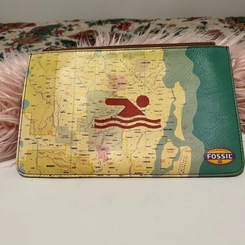 Fossil Rare Leather Clutch/ Pouch - image 1
