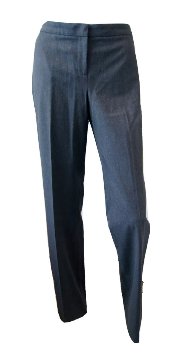 SEMANTICS Charcoal Gray Wool Flat Front Wide Leg … - image 4