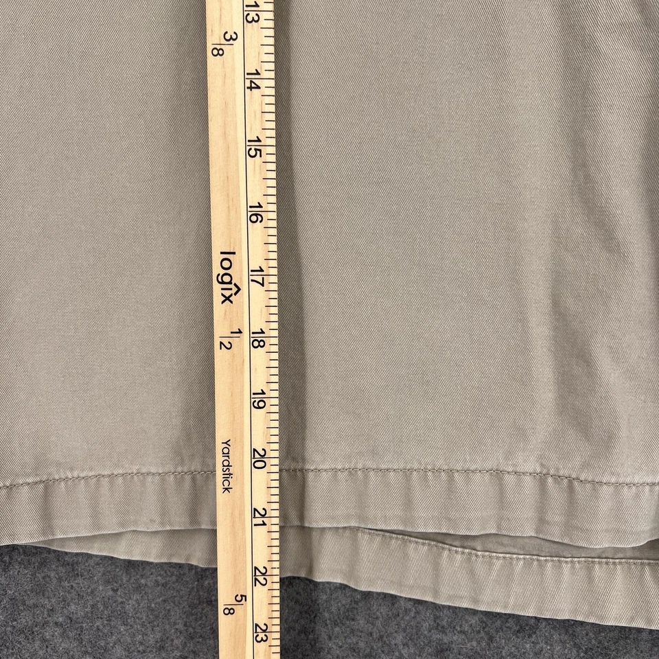 Shorts Nautica Masculino 42W Cáqui Bege Chino Frente Plana Algodão Zíper Mosca Sarja Casual - Imagem 4 de 4