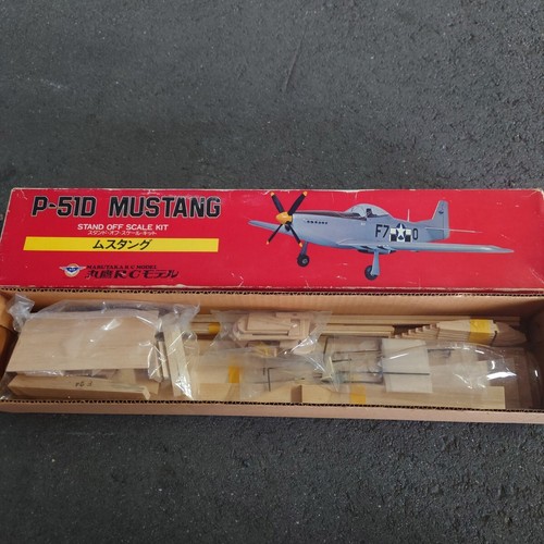 Marutaka Radio Control Balsa Kit Flugzeug Mustang P-51D Hälfte mit Box F/S Fedex - Bild 4 von 6