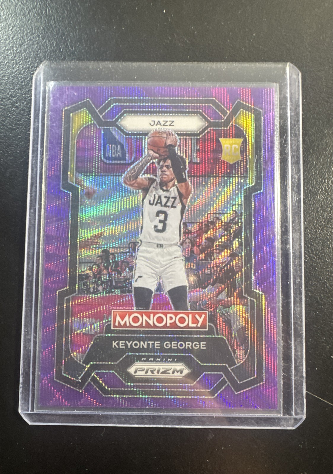 2023-24 Panini Prizm Monopoly - Keyonte George #87 Purple Wave Prizm (RC)