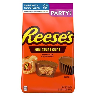Miniatures Milk Chocolate Peanut Butter Cups, Candy Party Pack, 30 oz