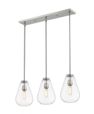 Ayra 3-Light Linear Pendant Light In Brushed Nickel