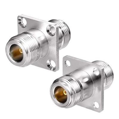 2pcs N Female To Female 4 Hole Flange Panel Mount Adapter For Ham Radio Wifi Ant