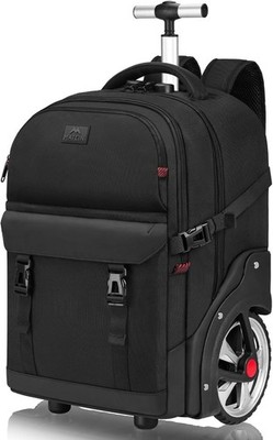 MATEIN Trolley Rucksack mit Rollen, 17,3 Zoll Trolley Rucksack mit Groß Rädern