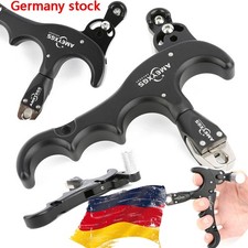Bogenschie&szlig;en 4 Finger Release Aids Thumb Trigger Ring Compound Bow Hunt Shoot