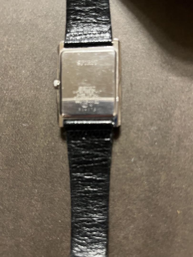 Seiko Spirit 5S21-5A00 White Silver Square Black belt Quartz