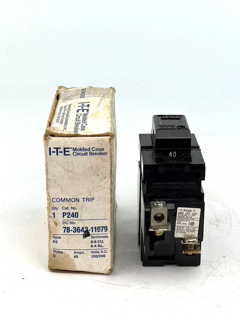 Siemens P240 40 Amp 2 Pole Circuit Breaker Pushmatic Type P  240V — NEW READ