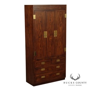 Henredon 'Scene One' Campaign Style Bedroom Armoire Cabinet
