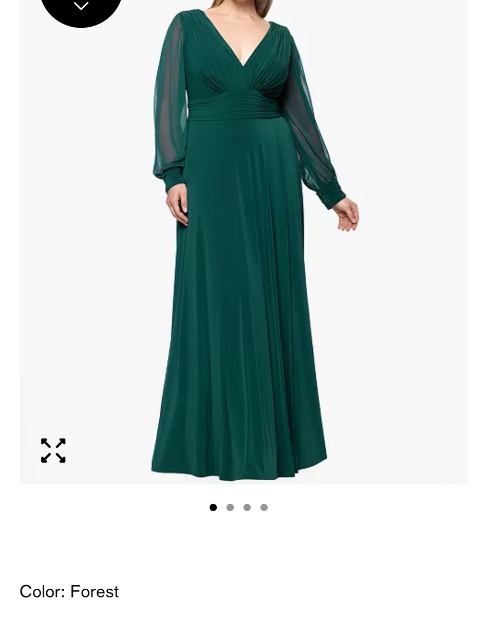 la fashion district mother of the bride dresses Ladivine - CD0192 Sheer Bishop Sleeve Gown