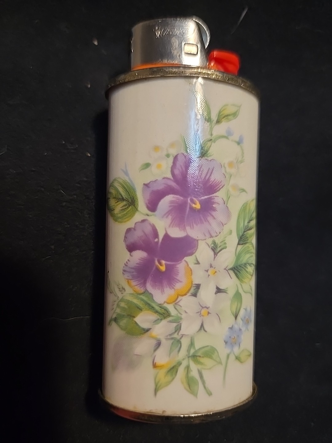 Case Porcelain Pansy Purple Flower Cover Holder Sleeve For B