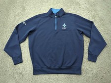 Five Star Bank Jacket Mens M Pullover 1/4 Zip Fairway & Greene Golf Blue