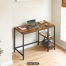 Bureau Informatique Style Industriel - Table de Travail Moderne Bois et Acier 10