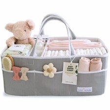 Baby Diaper Caddy - Organizer Tote Bag for Baby Girl Essentials - Baby Shower...