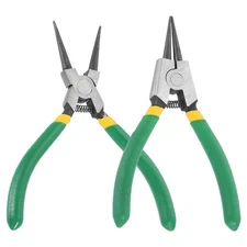 2pcs Snap Ring Plier 5" Internal/External Circlip Pliers Straight Tip, Green
