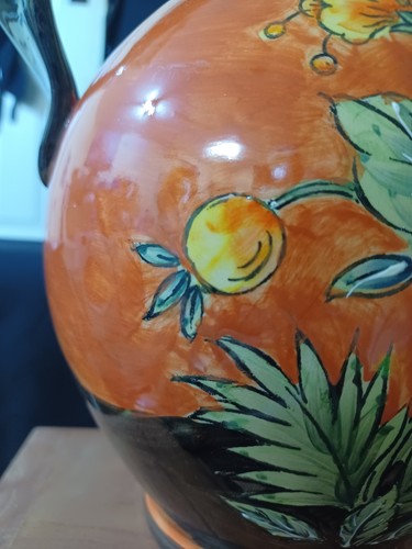 Nuova brocca in ceramica dipinta a mano design elefante Indie occidentali con manico ritorto - Foto 10 di 12