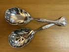 Towle Sterling Handles Flatware, Old Master, Slotted Pierced Serving Spoon Set