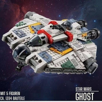 Klemmbausteine MOC Star Wars Ghost +5 Figuren, ca. 1394 Teile