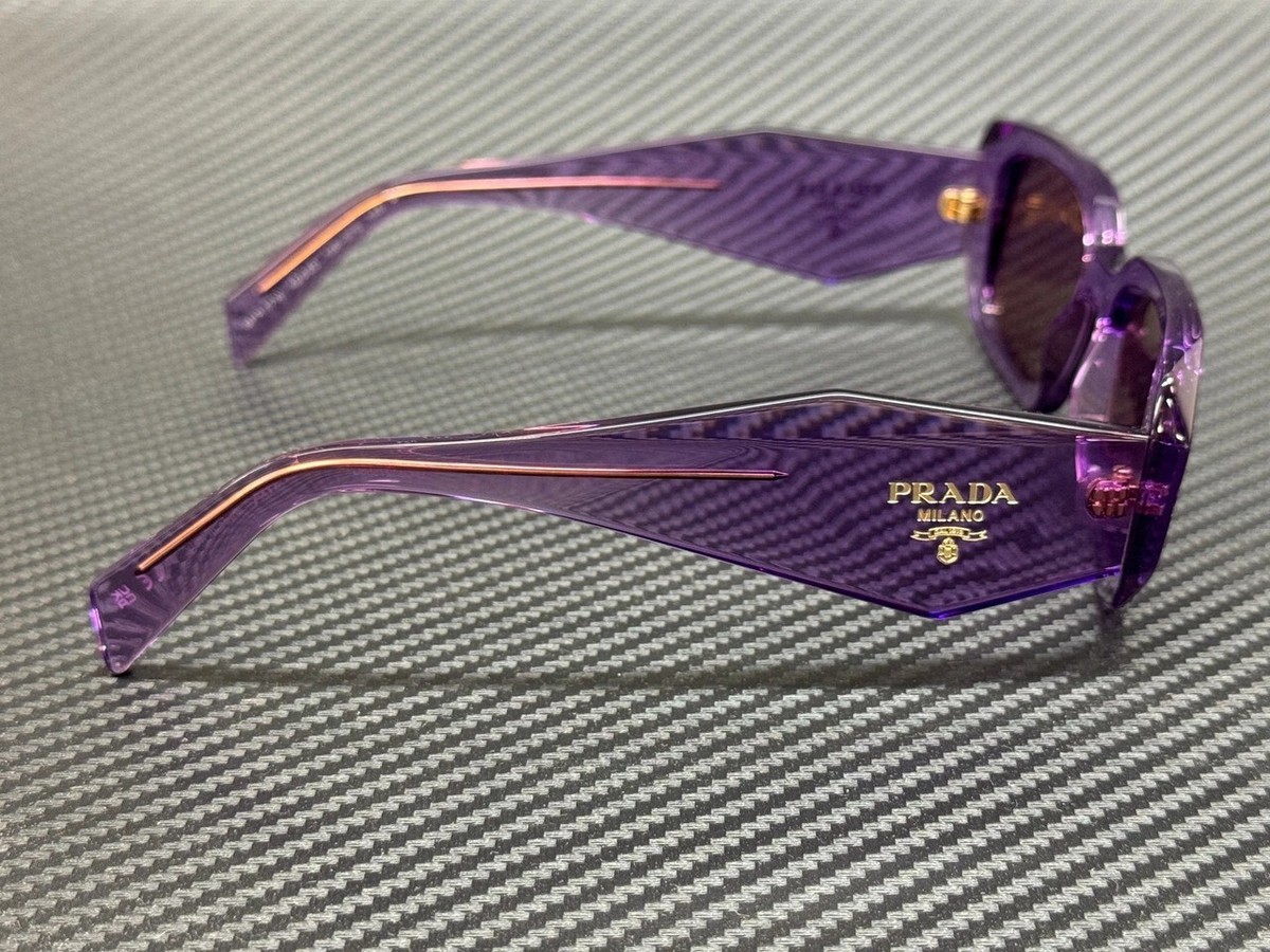 Prada PR17WS Women's Sunglasses Transparent Purple Retro Square